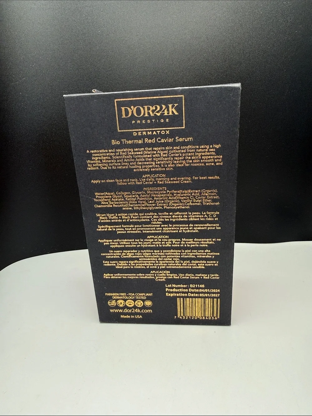 D’OR24K Prestige Bio Thermal Red Caviar Serum‎ DERMATOX